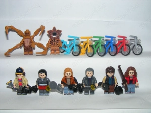 Lego Stranger Things figurák Vecna Demogorgon Dustin Eleven Mike Will Steve Nancy figura + biciklik  - kép 4