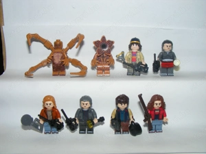 Lego Stranger Things figurák Vecna Demogorgon Dustin Eleven Mike Will Steve Nancy figura + biciklik  - kép 6