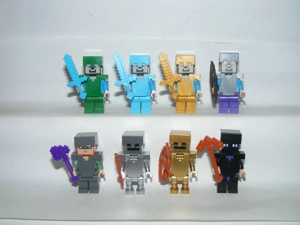 Lego Minecraft figurák Arany Ezüst Gyémánt Steve Csontváz Enderman figura ÚJ - kép 4