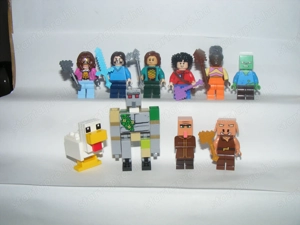 Lego Minecraft Mozifilm figurák Garrett Guberáló Garrison Steve Alex Vasgólem figura ÚJ - kép 4