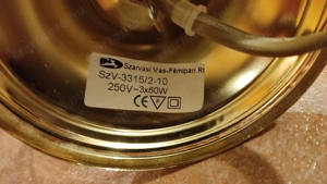 Mennyezeti csillár (3 ágú üvegbúrás szarvasi lámpa) - kép 5