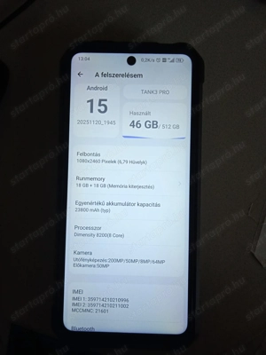 Unihertz Tank3 Pro 18+18   512 Gb, Android 15 áron alul eladó - kép 2