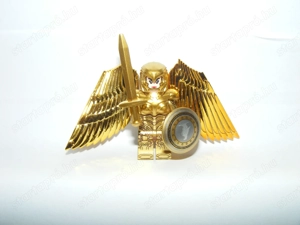 Lego Szuperhős figurák Arany Króm Csodanő figura Szárnyas Harci verzió ÚJ - kép 3