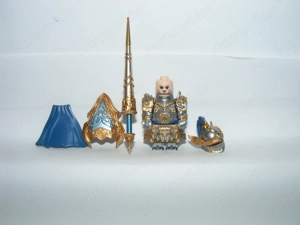 Lego Castle figurák Sir Lancelot arany páncélos rostélyos lovag + harci lóterítős páncélos ló ÚJ - kép 6