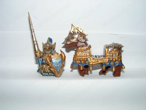 Lego Castle figurák Sir Lancelot arany páncélos rostélyos lovag + harci lóterítős páncélos ló ÚJ - kép 2