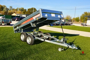 Új fék nélküli SEBAL (750 kg) billenő platós - kézi pumpás - alsókerekes utánfutó - kép 4