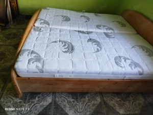 Franciaágy eladóOsztrák natúr borovi fenyő keret állítható ágyrácsokkal mérete 90x190cm fekvő felüle - kép 2