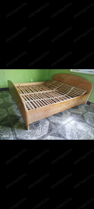 Franciaágy eladóOsztrák natúr borovi fenyő keret állítható ágyrácsokkal mérete 90x190cm fekvő felüle - kép 5