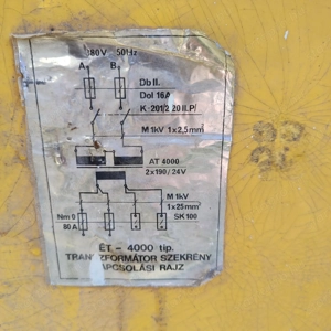 Biztonsági világításra használt kalocsa tip. 24 V Transzformátor 4000 VA  - kép 2