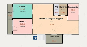 Kiskunhalas Jókai u. 2 szobás amerikaikonyhás kertkapcsolatos lakás!