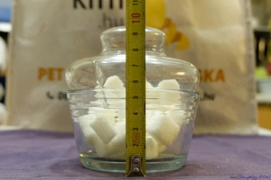 Üveg 70-80-57 mm méretú régi üveg gombos fedeles cukortartó, eladó - kép 12