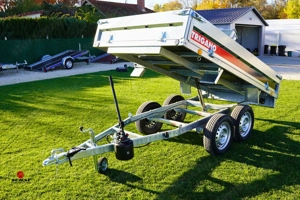 Új fék nélküli SEBAL (750 kg) billenő platós - kézi pumpás - alsókerekes utánfutó - kép 7