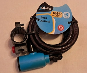 Spirális acélkábel kerékpár lakat, 2 kulcsos, vadiúj, bontatlan állapotban