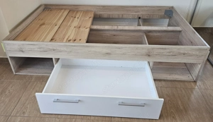 Eladó ágykeret kihúzható fiókkal, nagy tárolóval, 200*120-as matraccal - kép 3