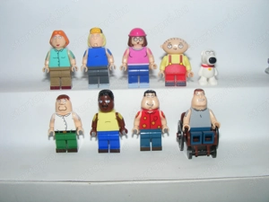 Lego Family Guy Peter Lois Meg Stewie Chris Brian Quagmire Swanson figura 9db ÚJ