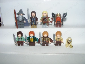 Lego Gyűrűk Ura figurák A gyűrű szövetsége 4 Hobbit + Gandalf Legolas Gollam figura ÚJ - kép 2