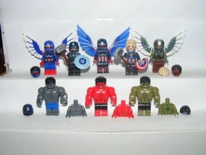 Lego Marvel szuperhős figurák Amerika Kapitány Szép új világ Sólyom Hulk figura X3 ÚJ - kép 3