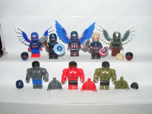 Lego Marvel szuperhős figurák Amerika Kapitány Szép új világ Sólyom Hulk figura X3 ÚJ - kép 2
