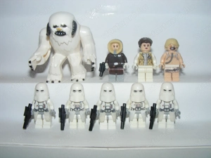 Lego Star Wars figurák Hoth Wampa Szörny Luke Han Solo Leia + 5db Snowtrooper figura ÚJ - kép 2