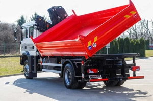 MAN TGM 18.240 4x4 háromoldalra billenőplatós darugémes teherautó - kép 5