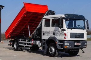 MAN TGM 18.240 4x4 háromoldalra billenőplatós darugémes teherautó - kép 2