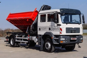 MAN TGM 18.240 4x4 háromoldalra billenőplatós darugémes teherautó - kép 4