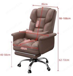 ELADÓ vadonatúj, fehér, főnöki forgószék - kép 2