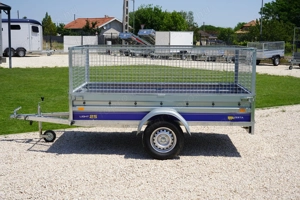 Új billenős utánfutó (250x135cm) - rácsos magasítóval - akciósan bruttó 658.000 Ft - kép 2