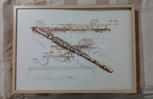 Akvarell nyomat - fuvolák