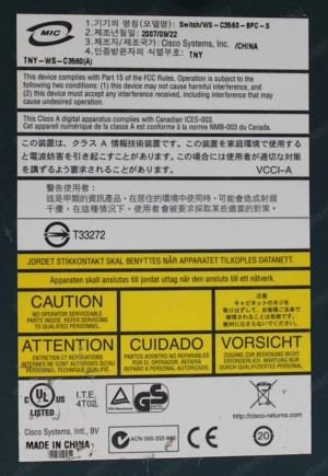 Switch CISCO Catalyst WS-C3560-8PC-S 3560 PoE - kép 4