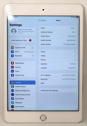 Apple iPad Mini 4 WiFi 128GB White - kép 4