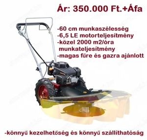 6,5 LE-S Dakr Tekton L196 magasgaz-kaszáló ipari kivitelű önjáró gép. Ár: 350.000 Ft.+Áfa - kép 3