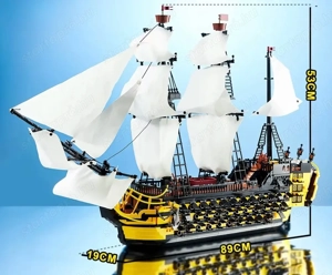 Lego komp. Creator Icons Karib Tenger kalózai HMS Endeavour hajó 2500db 74db ágyú Lepin ÚJ - kép 2