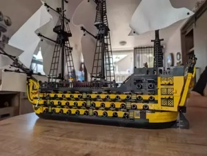 Lego komp. Creator Icons Karib Tenger kalózai HMS Endeavour hajó 2500db 74db ágyú Lepin ÚJ - kép 15