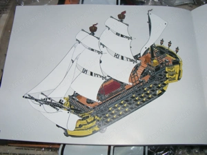 Lego komp. Creator Icons Karib Tenger kalózai HMS Endeavour hajó 2500db 74db ágyú Lepin ÚJ - kép 13