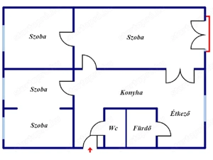 Zöldövezeti, 1. emeleti, 62 nm-es, 1+3 félszobás lakás eladó! - kép 3