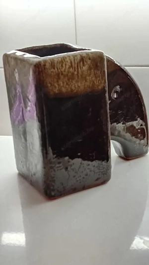 Elefántos kerámia váza - kép 3