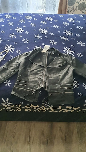 Női divatos bőr dzseki  - kép 4