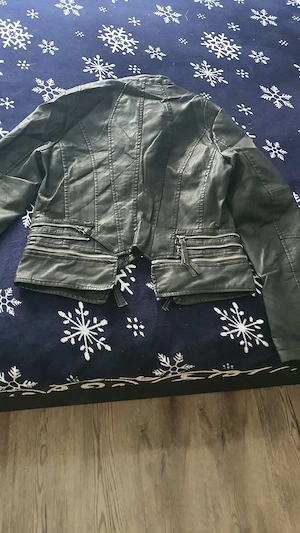 Női divatos bőr dzseki  - kép 3