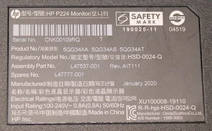 Monitor HP P224 21.5" - kép 5