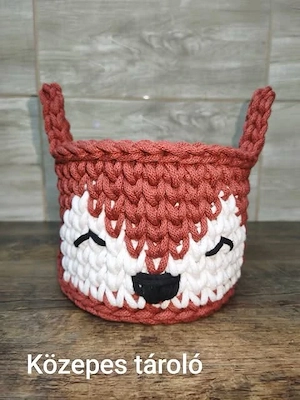 horgolt rókás játék tárolók - kép 5