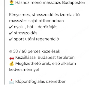 Masszzázst vállalok Budapesten házhoz megyek
