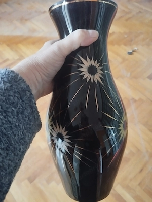 VEB Kunstglas Zella-Mehlis üvegváza hibátlan állapotban eladó  - kép 3