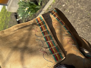 Ritkaság, eredeti bőr hippitáska a 70-es évekből - kép 3