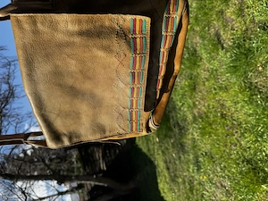 Ritkaság, eredeti bőr hippitáska a 70-es évekből - kép 4