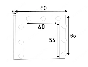 fürdőszobai 9 ledes tükör új, bontatlan eladó - kép 2