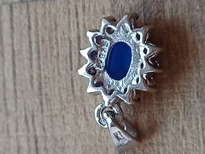 Kék opál ezüst fülbevaló és medál szett eladó+ ajándék nyaklánc - kép 6