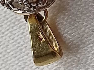 14 karátos, cirkónia köves- arany gömb medál eladó - kép 11