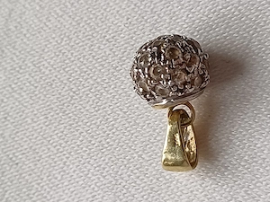 14 karátos, cirkónia köves- arany gömb medál eladó - kép 10