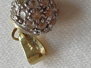 14 karátos, cirkónia köves- arany gömb medál eladó - kép 8